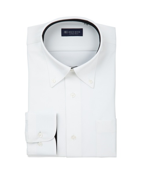 TOKYO SHIRTS(トウキョウシャツ)の「形態安定ノーアイロン ボタンダウン 長袖ストレッチビジネスワイシャツ(ビジネスシャツ・メンズ・ホワイト・首回り43cm-裄丈90cm/首回り45cm-裄丈86cm/首回り45cm-裄丈90cm/首回り45cm-裄丈82cm/首回り39cm-裄丈88cm/首回り42cm-裄丈90cm/首回り47cm-裄丈86cm/首回り47cm-裄丈90cm/首回り41cm-裄丈90cm)」の1枚目の写真