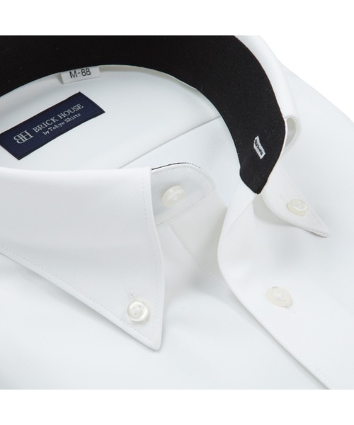 TOKYO SHIRTS(トウキョウシャツ)の「形態安定ノーアイロン ボタンダウン 長袖ストレッチビジネスワイシャツ(ビジネスシャツ・メンズ・ホワイト・首回り43cm-裄丈90cm/首回り45cm-裄丈86cm/首回り45cm-裄丈90cm/首回り45cm-裄丈82cm/首回り39cm-裄丈88cm/首回り42cm-裄丈90cm/首回り47cm-裄丈86cm/首回り47cm-裄丈90cm/首回り41cm-裄丈90cm)」の2枚目の写真