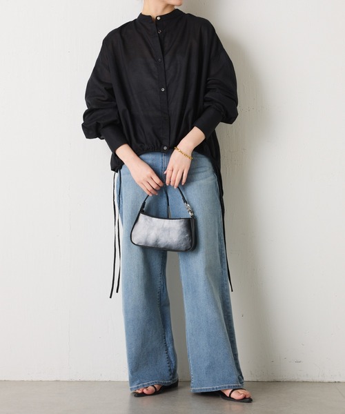 COLLAGE GALLARDAGALANTE（コラージュガリャルダガランテ）の「裾ドロストラミーシャツ/WEB限定カラー展開（シャツ/ブラウス・レディース・ホワイト/ブラック/ブラウン/オレンジ・FREE）」の21枚目の写真