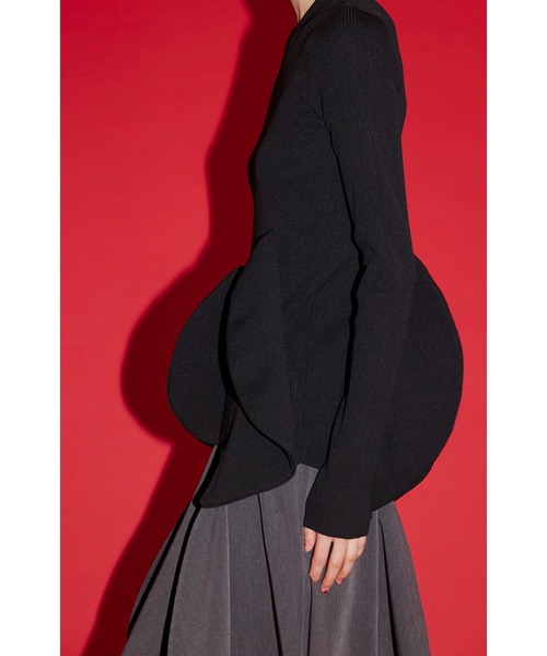 CIRCLE LAYERED DOCKING KNIT TOP（ニット/セーター）｜OMMO