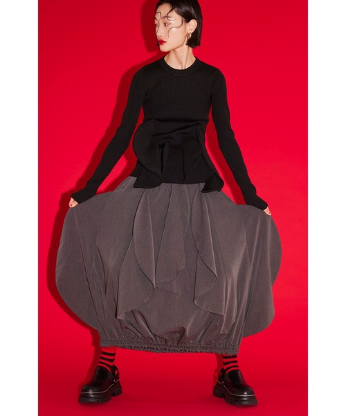 CIRCLE LAYERED DOCKING KNIT TOP（ニット/セーター）｜OMMO