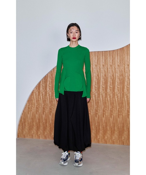 CIRCLE LAYERED DOCKING KNIT TOP（ニット/セーター）｜OMMO