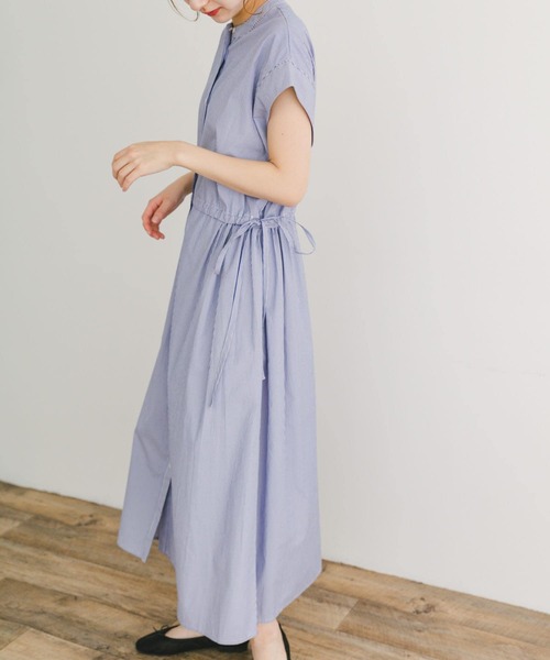 セール】ウエストギャザーストライプワンピース（ワンピース