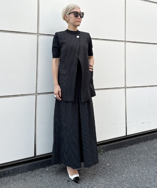 JENNE(ジェンヌ)の「ピンストライプモダンジレ(その他トップス・レディース・ネイビー/ブラック/ホワイト・SMALL/MEDIUM/LARGE)」の7枚目の写真