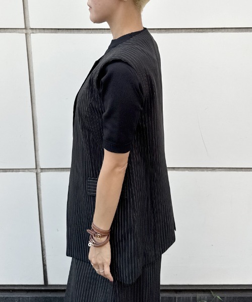 JENNE(ジェンヌ)の「ピンストライプモダンジレ(その他トップス・レディース・ネイビー/ブラック/ホワイト・SMALL/MEDIUM/LARGE)」の10枚目の写真