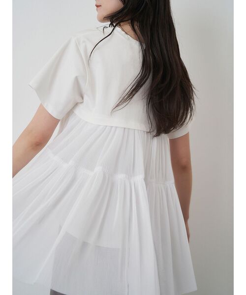 ELENDEEK（エレンディーク）の「バックプリーツチュールカットソー（Tシャツ/カットソー・レディース・ネイビー/ブラック/オフホワイト・FREE）」の11枚目の写真