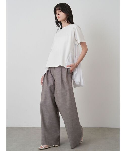 ELENDEEK（エレンディーク）の「バックプリーツチュールカットソー（Tシャツ/カットソー・レディース・ネイビー/ブラック/オフホワイト・FREE）」の12枚目の写真