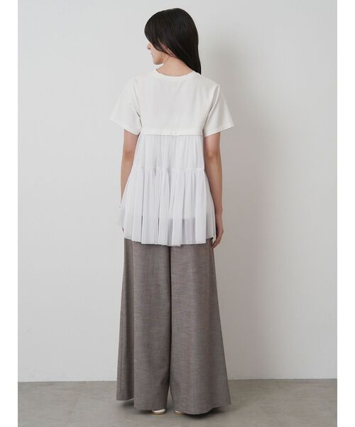 ELENDEEK（エレンディーク）の「バックプリーツチュールカットソー（Tシャツ/カットソー・レディース・ネイビー/ブラック/オフホワイト・FREE）」の14枚目の写真