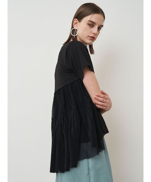 ELENDEEK（エレンディーク）の「バックプリーツチュールカットソー（Tシャツ/カットソー・レディース・ネイビー/ブラック/オフホワイト・FREE）」の19枚目の写真