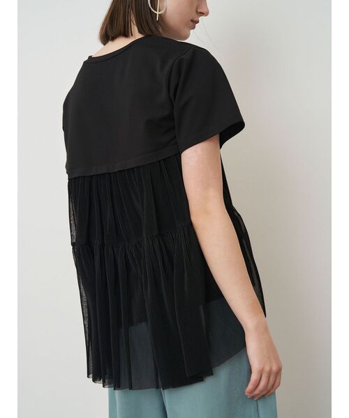 ELENDEEK（エレンディーク）の「バックプリーツチュールカットソー（Tシャツ/カットソー・レディース・ネイビー/ブラック/オフホワイト・FREE）」の20枚目の写真