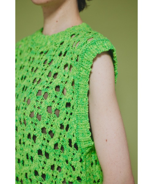 【タグ有り】美品 HeRIN.CYE ニットベスト Mesh knit vest メッシュニットベスト（ニット/セーター