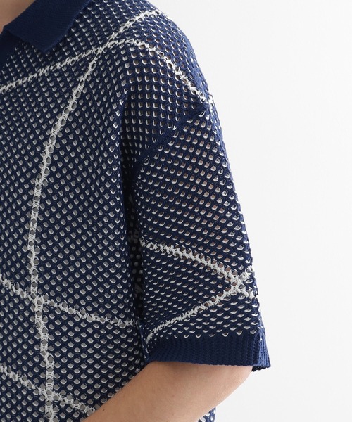 tk.TAKEO KIKUCHI（ティーケータケオキクチ）の「ラインアートニットポロ（ニット/セーター・メンズ・ネイビー/ホワイト/ブラック・01/02/03）」の21枚目の写真