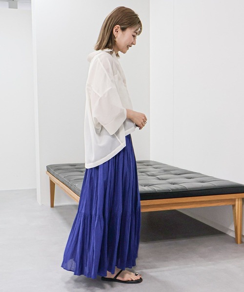 AMERICAN HOLIC(アメリカンホリック)の「ボイルクリンクルティアードスカート(スカート・レディース・ブルー/モカ/ブラック/その他6・L/M)」の18枚目の写真