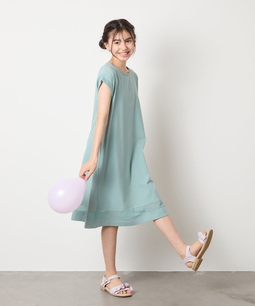 a.v.v（アーヴェヴェ）の「【毛玉になりにくい】[140-150]シアー切り替えワンピース（ワンピース・キッズ・ライトブルー/ブラック/ライラック/ミント/ブルー・140/150）」の11枚目の写真