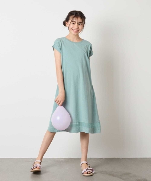 a.v.v（アーヴェヴェ）の「【毛玉になりにくい】[140-150]シアー切り替えワンピース（ワンピース・キッズ・ライトブルー/ブラック/ライラック/ミント/ブルー・140/150）」の12枚目の写真