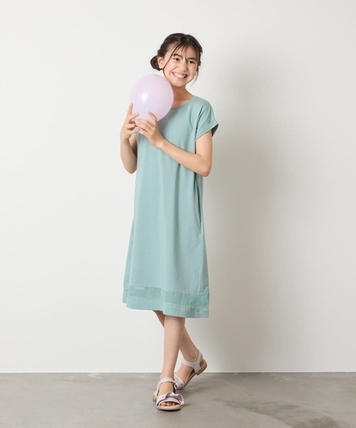 a.v.v（アーヴェヴェ）の「【毛玉になりにくい】[140-150]シアー切り替えワンピース（ワンピース・キッズ・ライトブルー/ブラック/ライラック/ミント/ブルー・140/150）」の13枚目の写真