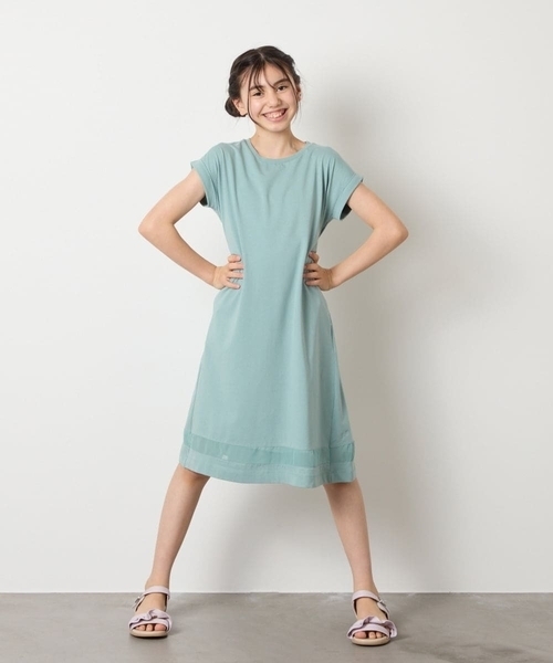 a.v.v（アーヴェヴェ）の「【毛玉になりにくい】[140-150]シアー切り替えワンピース（ワンピース・キッズ・ライトブルー/ブラック/ライラック/ミント/ブルー・140/150）」の14枚目の写真