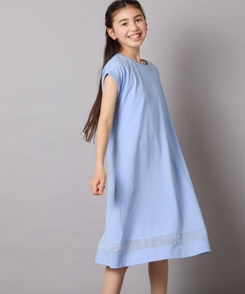 a.v.v（アーヴェヴェ）の「【毛玉になりにくい】[140-150]シアー切り替えワンピース（ワンピース・キッズ・ライトブルー/ブラック/ライラック/ミント/ブルー・140/150）」の16枚目の写真