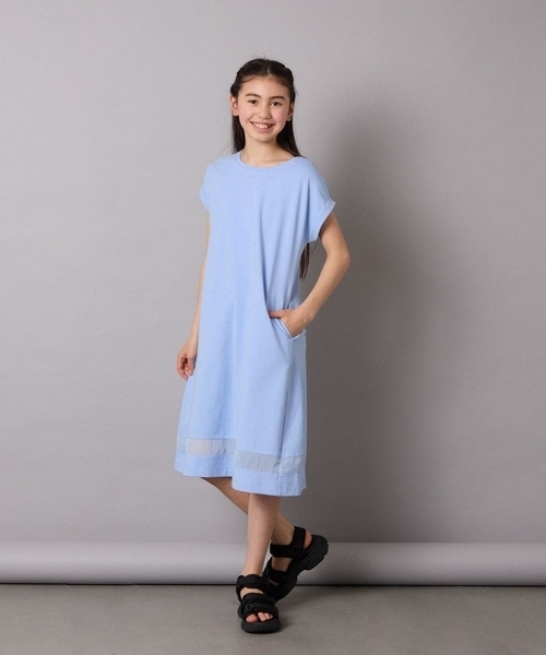 a.v.v（アーヴェヴェ）の「【毛玉になりにくい】[140-150]シアー切り替えワンピース（ワンピース・キッズ・ライトブルー/ブラック/ライラック/ミント/ブルー・140/150）」の20枚目の写真