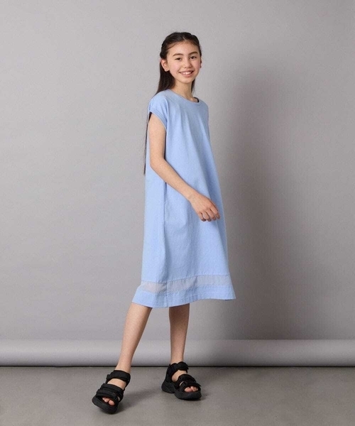 a.v.v（アーヴェヴェ）の「【毛玉になりにくい】[140-150]シアー切り替えワンピース（ワンピース・キッズ・ライトブルー/ブラック/ライラック/ミント/ブルー・140/150）」の22枚目の写真