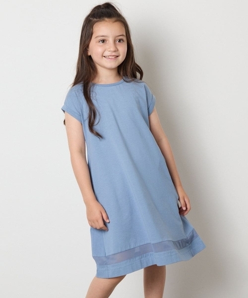 a.v.v（アーヴェヴェ）の「【毛玉になりにくい】[140-150]シアー切り替えワンピース（ワンピース・キッズ・ライトブルー/ブラック/ライラック/ミント/ブルー・140/150）」の5枚目の写真