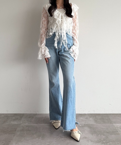 apres jour mignon（アプレジュールミニョン）の「カスケードフリルブラウス【ZOZOTOWN限定アイテム】（その他トップス・レディース・ブルー/ナチュラル/オフホワイト/ブラウン系その他/ダークブラウン/ブラック・X-LARGE/フリー）」の18枚目の写真