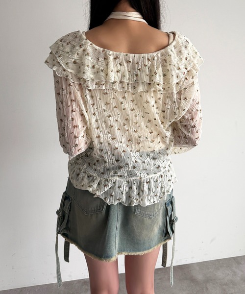 apres jour mignon（アプレジュールミニョン）の「カスケードフリルブラウス【ZOZOTOWN限定アイテム】（その他トップス・レディース・ブルー/ナチュラル/オフホワイト/ブラウン系その他/ダークブラウン/ブラック・X-LARGE/フリー）」の22枚目の写真