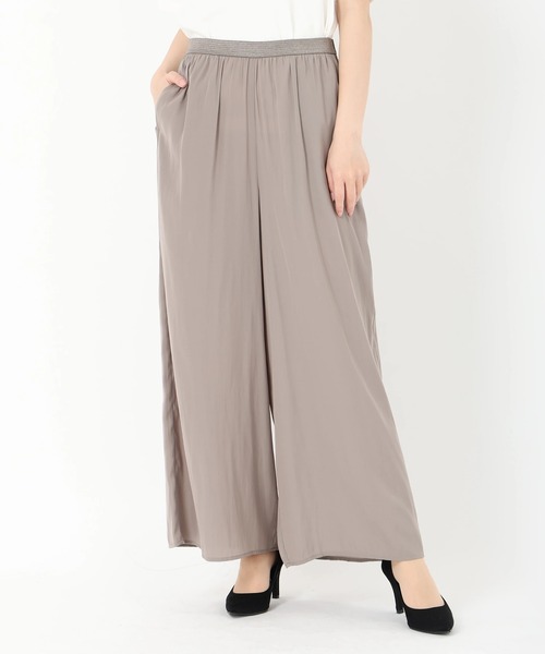 STRAWBERRY-FIELDS（ストロベリーフィールズ）の「パウダーサテンイージーパンツ（その他パンツ・レディース・ブラック/モカ/ドット・2）」の3枚目の写真