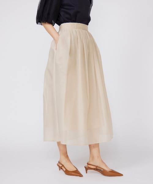 INED（イネド）の「シースルースカート（スカート・レディース・ベージュ/グリーン系その他/ブラック/パープル・11号/9号/7号）」の2枚目の写真