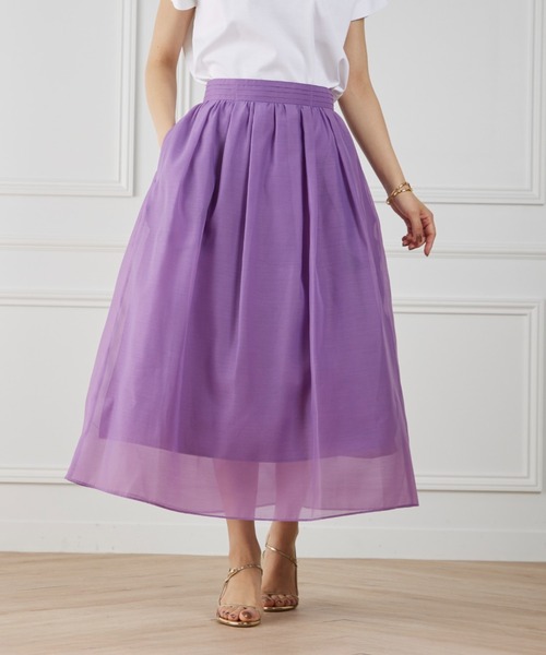 INED（イネド）の「シースルースカート（スカート・レディース・ベージュ/グリーン系その他/ブラック/パープル・11号/9号/7号）」の4枚目の写真