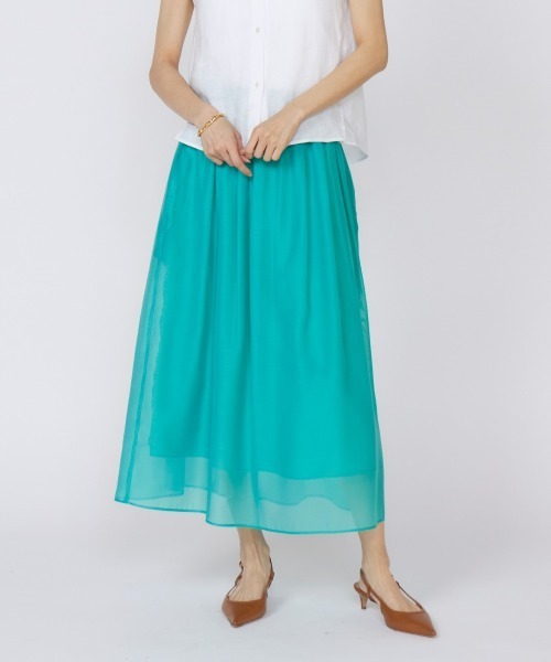 INED（イネド）の「シースルースカート（スカート・レディース・ベージュ/グリーン系その他/ブラック/パープル・11号/9号/7号）」の3枚目の写真