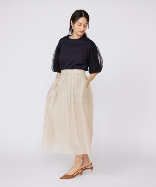 INED（イネド）の「シースルースカート（スカート・レディース・ベージュ/グリーン系その他/ブラック/パープル・11号/9号/7号）」の14枚目の写真