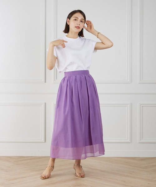 INED（イネド）の「シースルースカート（スカート・レディース・ベージュ/グリーン系その他/ブラック/パープル・11号/9号/7号）」の20枚目の写真