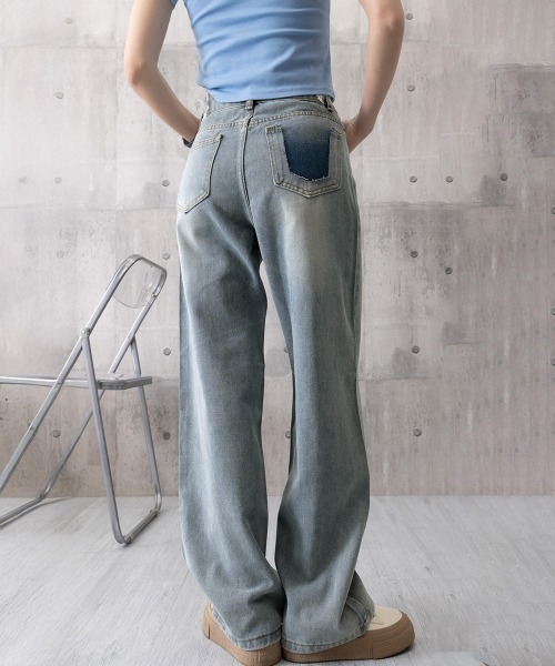 Miniministore（ミニミニストア）の「レースウエストデニムパンツビジューデニム（デニムパンツ・レディース・サックスブルー・S/M/L/XL）」の15枚目の写真