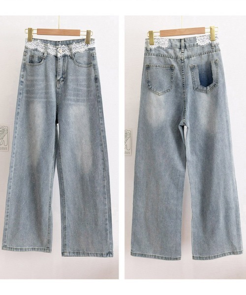 Miniministore（ミニミニストア）の「レースウエストデニムパンツビジューデニム（デニムパンツ・レディース・サックスブルー・S/M/L/XL）」の17枚目の写真