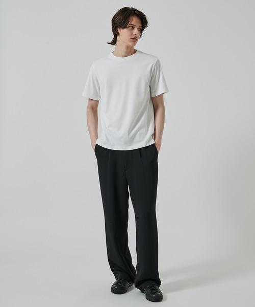 STUDIOUS(ステュディオス)の「【STUDIOUS】HIGH TWIST REGULAR FIT TEE(Tシャツ/カットソー・メンズ・ホワイト/ブラック・1/2/3)」の3枚目の写真