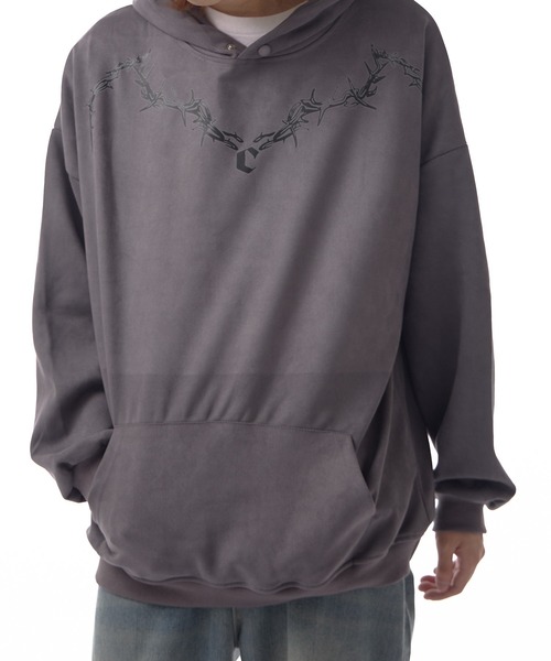 Theater code(シアターコード)の「neck chain design pullover parka / ネックチェーンデザイン プルオーバーパーカー(パーカー・メンズ・ブラック/グレー・3/2)」の7枚目の写真