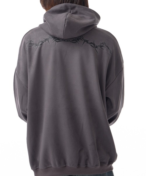 Theater code(シアターコード)の「neck chain design pullover parka / ネックチェーンデザイン プルオーバーパーカー(パーカー・メンズ・ブラック/グレー・3/2)」の9枚目の写真