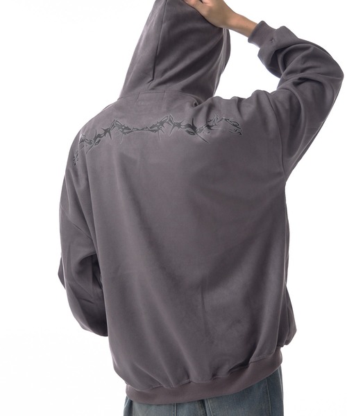 Theater code(シアターコード)の「neck chain design pullover parka / ネックチェーンデザイン プルオーバーパーカー(パーカー・メンズ・ブラック/グレー・3/2)」の6枚目の写真