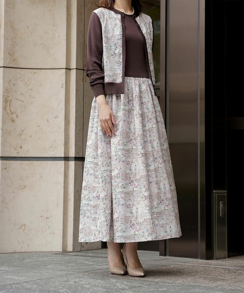 HUIT bouquet（ユイット）の「ニット カーディガン Made with Liberty Fabric HUIT（カーディガン/ボレロ・レディース・ブラウン/ブラック/チャコール・M）」の17枚目の写真