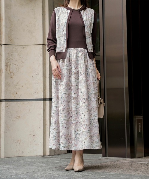 HUIT bouquet（ユイット）の「ニット カーディガン Made with Liberty Fabric HUIT（カーディガン/ボレロ・レディース・ブラウン/ブラック/チャコール・M）」の18枚目の写真