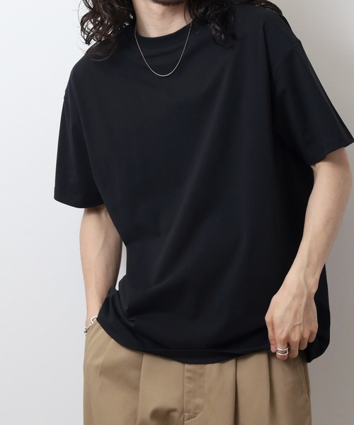 FUNALIVE(ファンアライブ)の「持続冷感 無地 半袖 Tシャツ(Tシャツ/カットソー・メンズ・ブラック/カーキ/ベージュ/ネイビー・L/LL/M)」の3枚目の写真