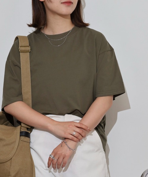 FUNALIVE(ファンアライブ)の「持続冷感 無地 半袖 Tシャツ(Tシャツ/カットソー・メンズ・ブラック/カーキ/ベージュ/ネイビー・L/LL/M)」の10枚目の写真