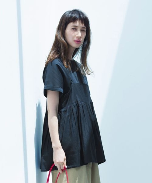キャミソール 「natural by clip」コットンレーヨンギャザーキャミブラウス セール】《natural by clip》コットンレーヨンギャザーキャミ
