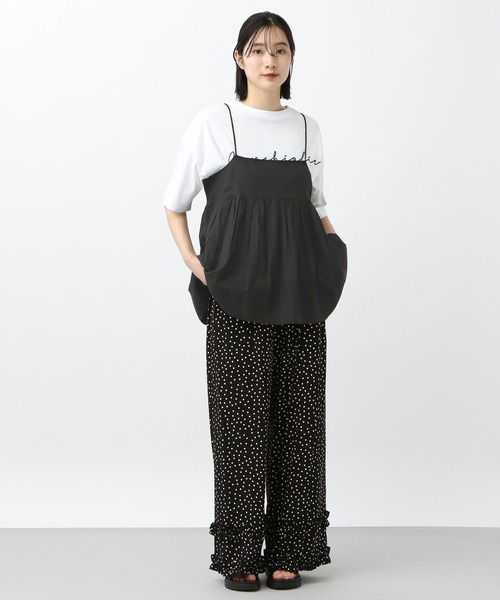 セール】《natural by clip》コットンレーヨンギャザーキャミブラウス