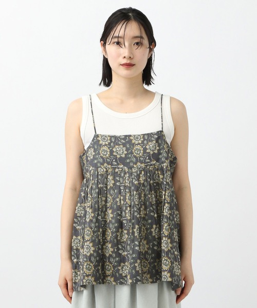 studio CLIP(スタディオクリップ)の「《natural by clip》コットンレーヨンギャザーキャミブラウス(キャミソール・レディース・ネイビー/ブラック・FREE)」の15枚目の写真