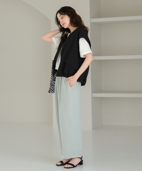 カ*オ様 エルサ　ジレ ikka ベスト ジレ ノーカラーサイドスリットジレ レディース