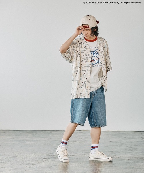 Coca Cola（コカコーラ）の「【Coca-Cola／BAYFLOW】USAコットンリンガー半袖Tシャツ（Tシャツ/カットソー・メンズ・ネイビー/オフホワイト・MEDIUM/LARGE）」の6枚目の写真