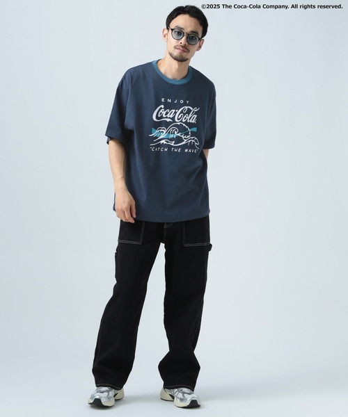 Coca Cola（コカコーラ）の「【Coca-Cola／BAYFLOW】USAコットンリンガー半袖Tシャツ（Tシャツ/カットソー・メンズ・ネイビー/オフホワイト・MEDIUM/LARGE）」の15枚目の写真