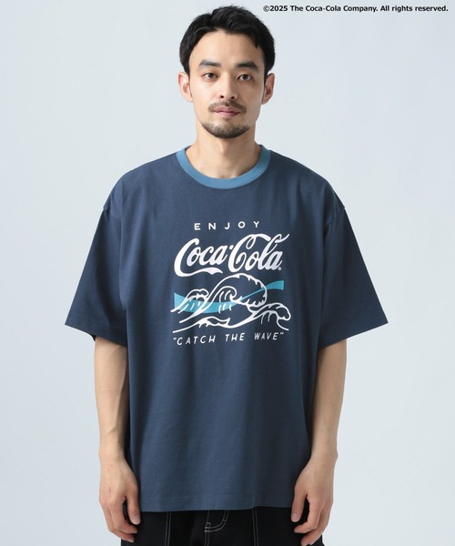 Coca Cola（コカコーラ）の「【Coca-Cola／BAYFLOW】USAコットンリンガー半袖Tシャツ（Tシャツ/カットソー・メンズ・ネイビー/オフホワイト・MEDIUM/LARGE）」の14枚目の写真